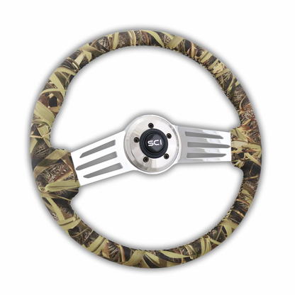 18" Camouflage Vinyl 2-Spoke Steering Wheel  - 5 Bolt Pattern *FINAL SALE ITEM*