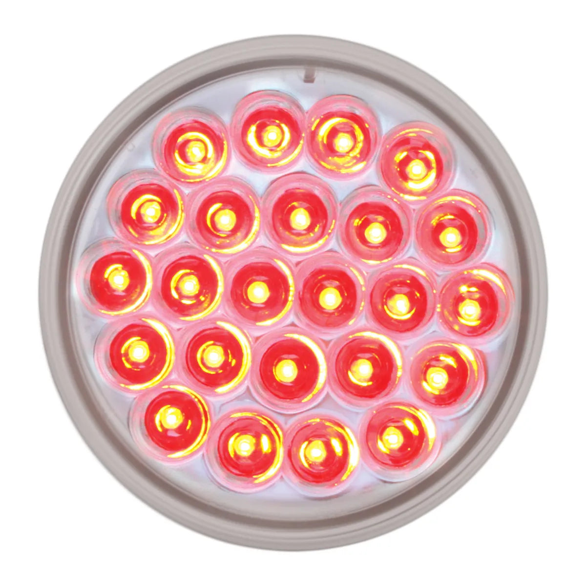 4” Round Strobe Pearl 24 LED Light in Red