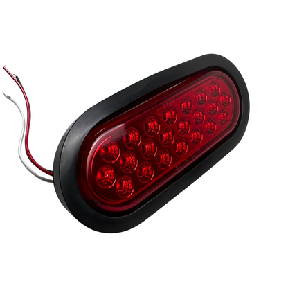 Oval Geometrical LED Light in Red W/ Rubber