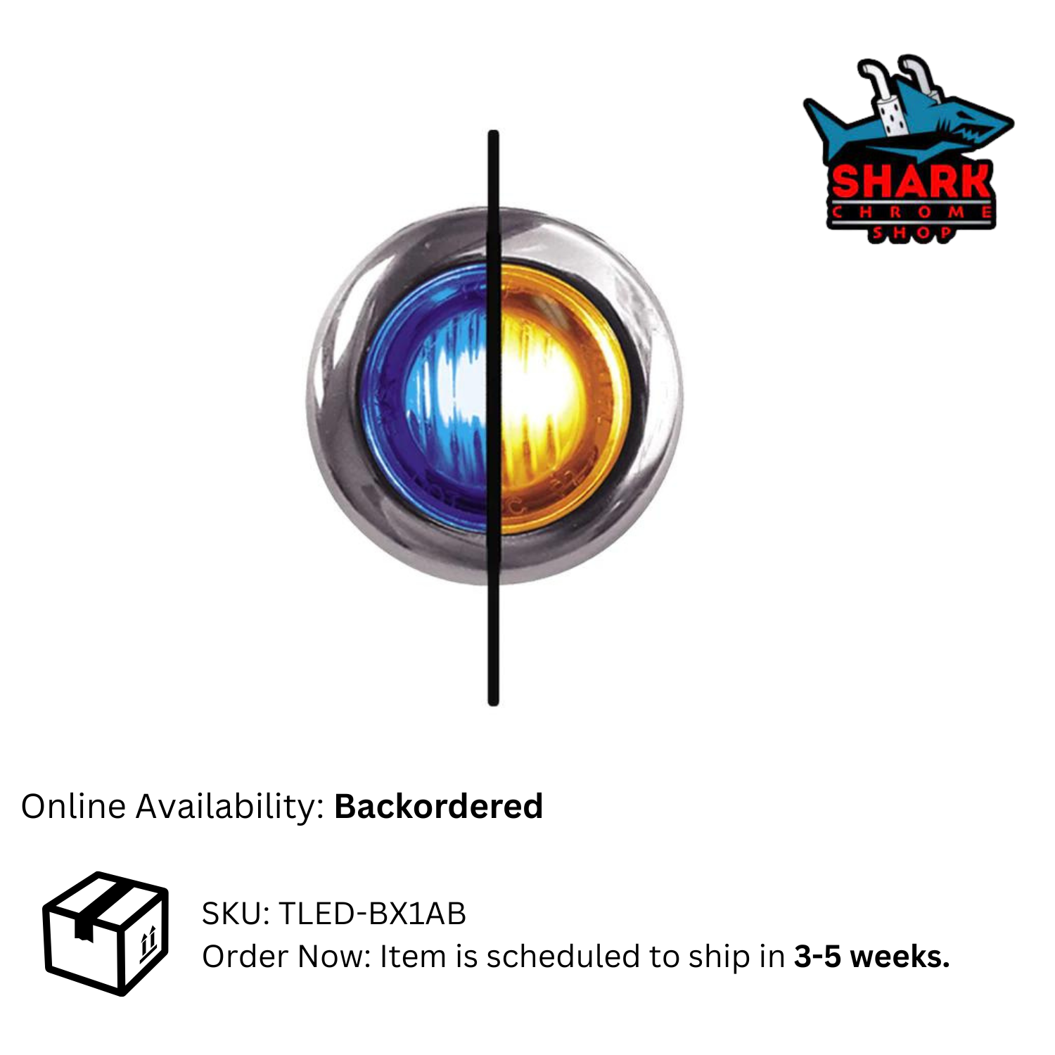 One Button Blue Led Mini Button Light Dual Revolution Amber/Blue LED with Reflector (1 Dio ...