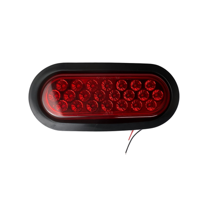 Oval Geometrical LED Light in Red W/ Rubber