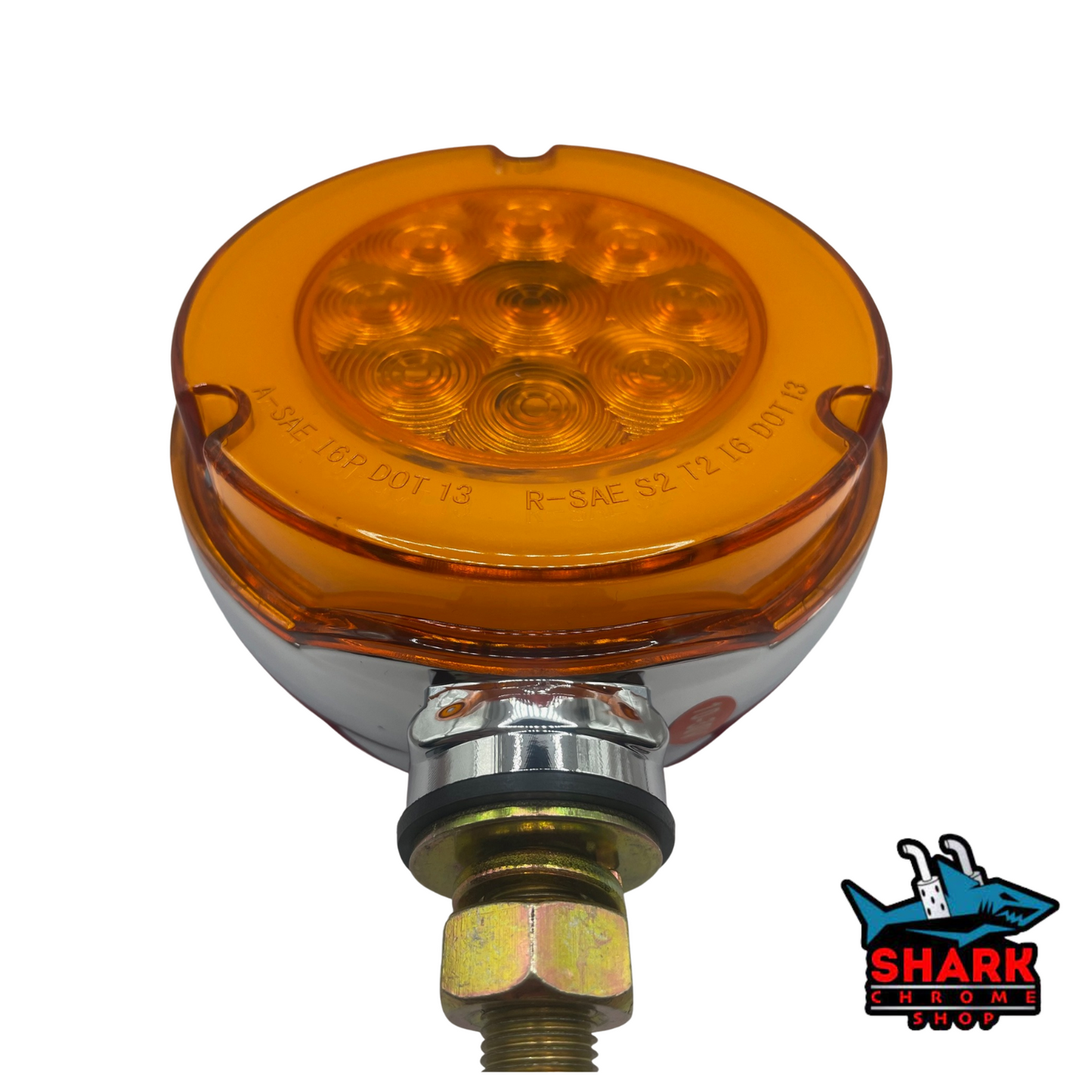 Round Double Face Turn Signal LED Light Red/Amber Strobe