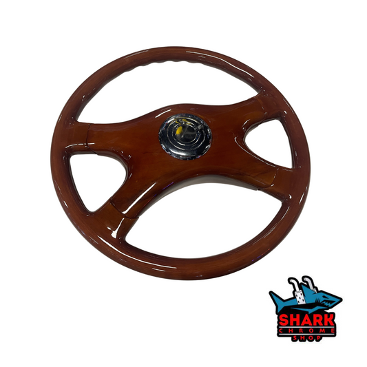 18" ALL MAHOGANY WOOD STEERING WHEEL WITH HUB