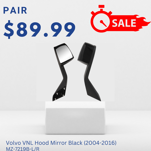 Volvo VNL Black Hood Mirror PAIR