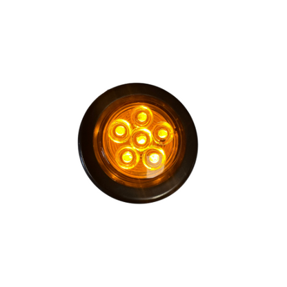 AMBER ROUND LIGHT 2" BLACK GROMMET