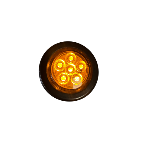 AMBER ROUND LIGHT 2" BLACK GROMMET
