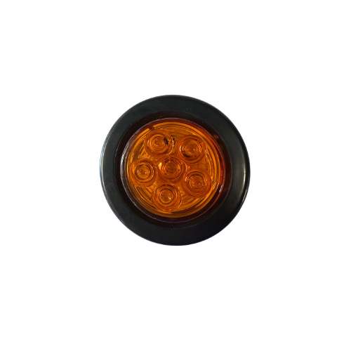 AMBER ROUND LIGHT 2" BLACK GROMMET