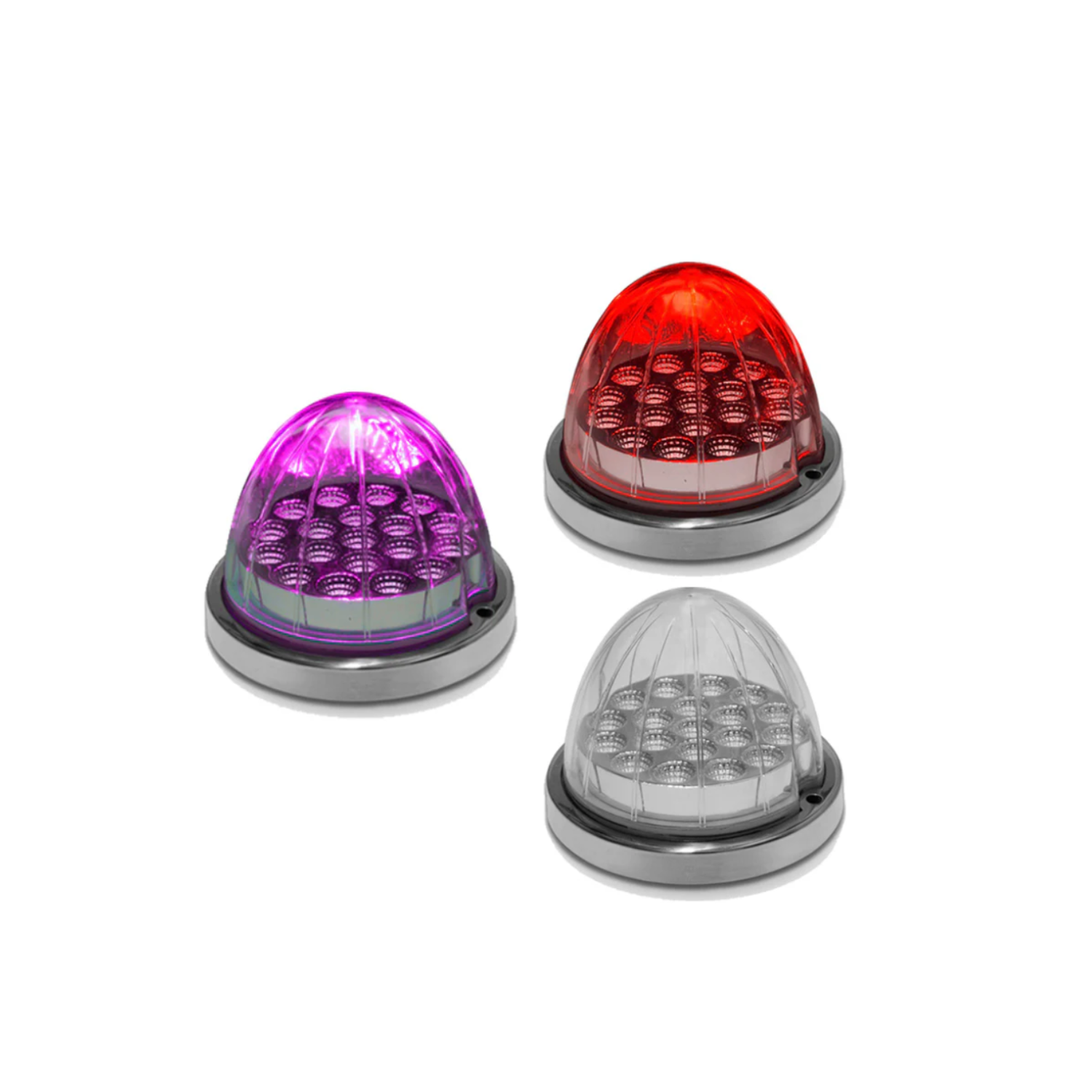 Clear Lens Watermelon ,LED Red+Purple /Normal+Strobe – Shark Chrome Shop
