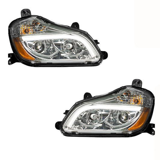 KENWORTH T680 HEAD LAMP OPTICAL WITH LIGHT BAR IN CHROME