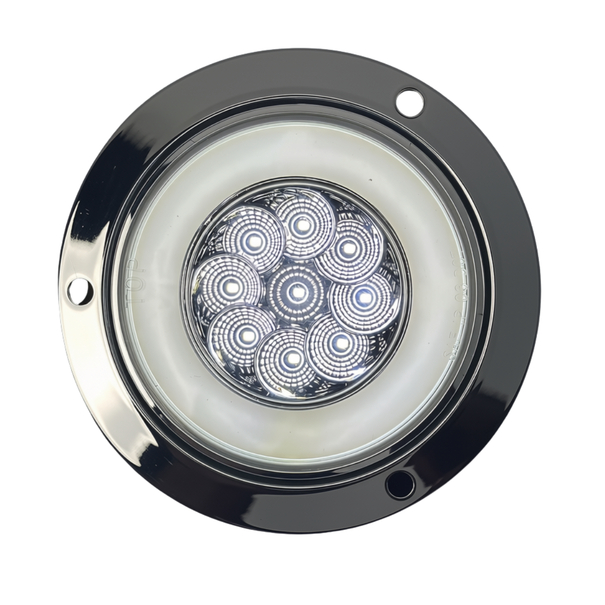 4" Flange- Mounted GLO Turn Signal LED Light (CLEAR/WHITE) With Connector