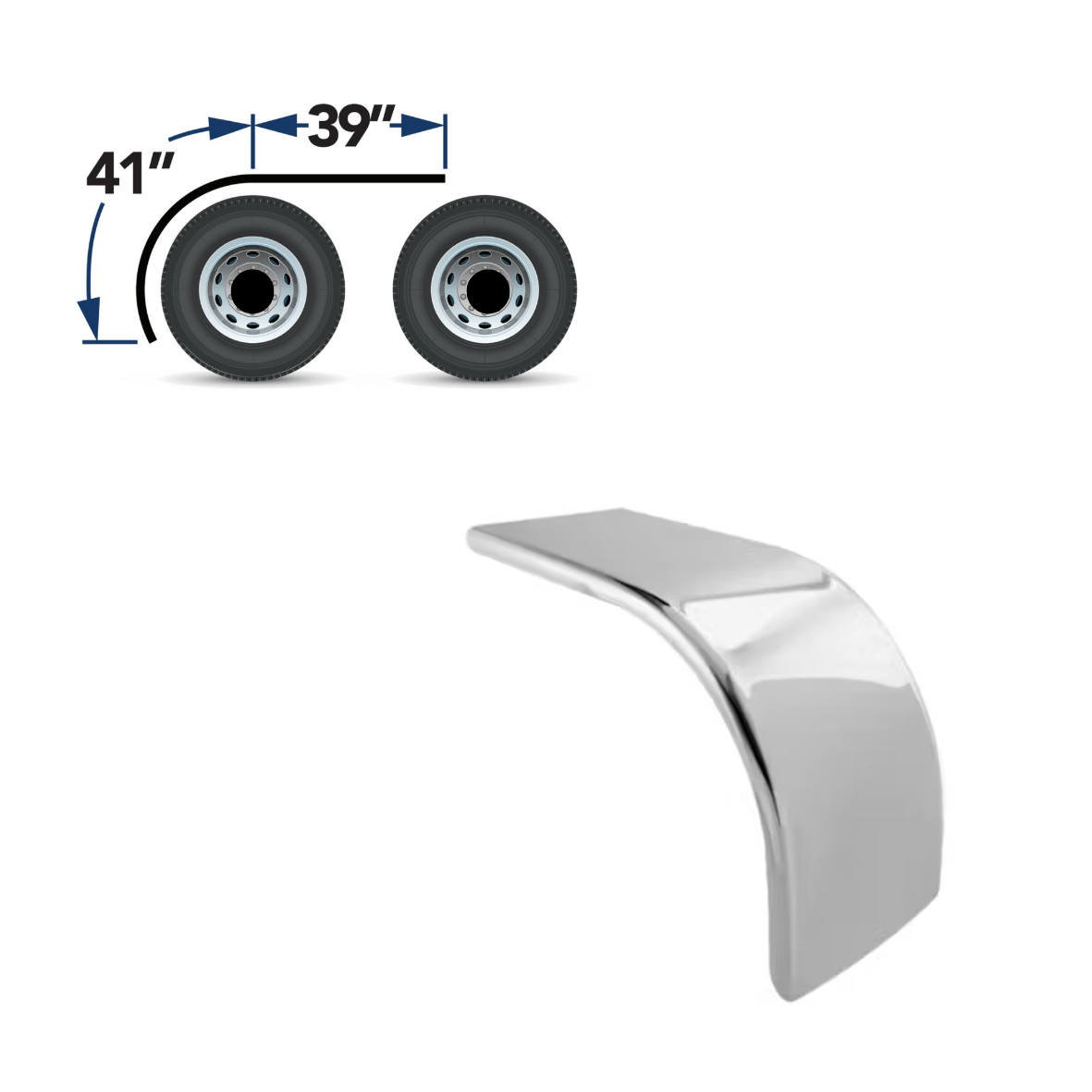 Half Fenders 80" Straight DropRolled Edge 14 Gauge Stainless Steel
