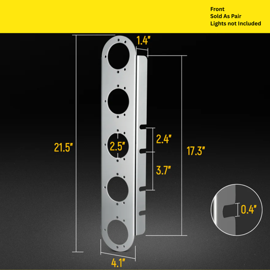 Front Peterbilt -T- Radious Style bracket for 15"Air cleaner PAIR