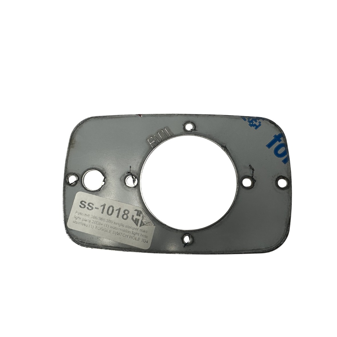 Peterbilt 389 Stainless Steel Single Watermelon Sleeper Dome Light Plate With Switch