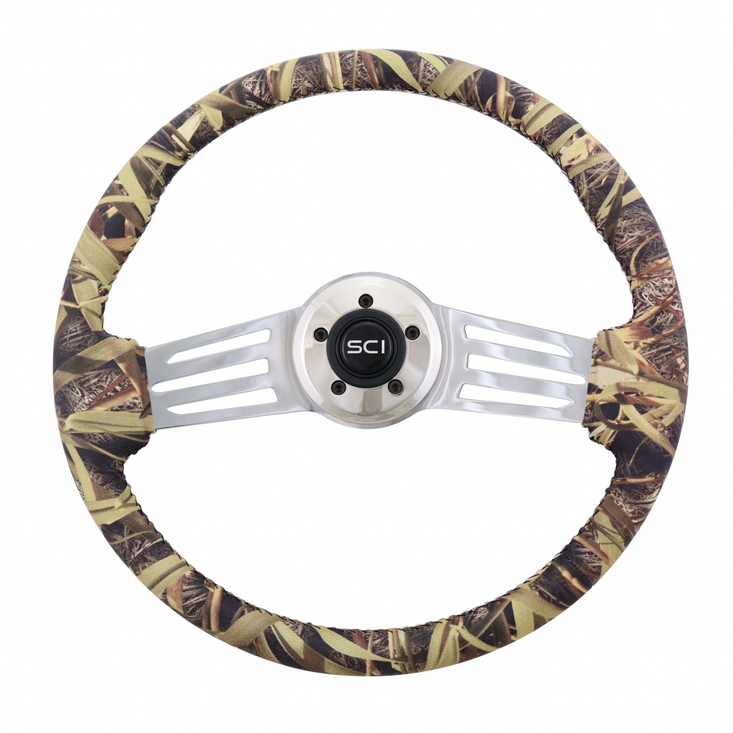 18" Camouflage Vinyl 2-Spoke Steering Wheel  - 5 Bolt Pattern *FINAL SALE ITEM*