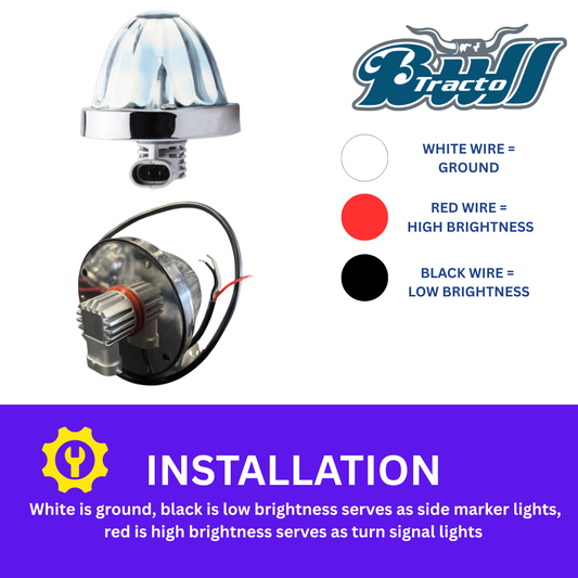 Glass Watermelon white lens,H11 LED bulb Red ,Single color,base metal chrome