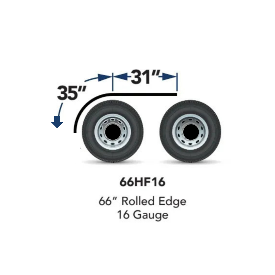 Stainless Steel Half Fenders 66" Set With Mounting Hardware include