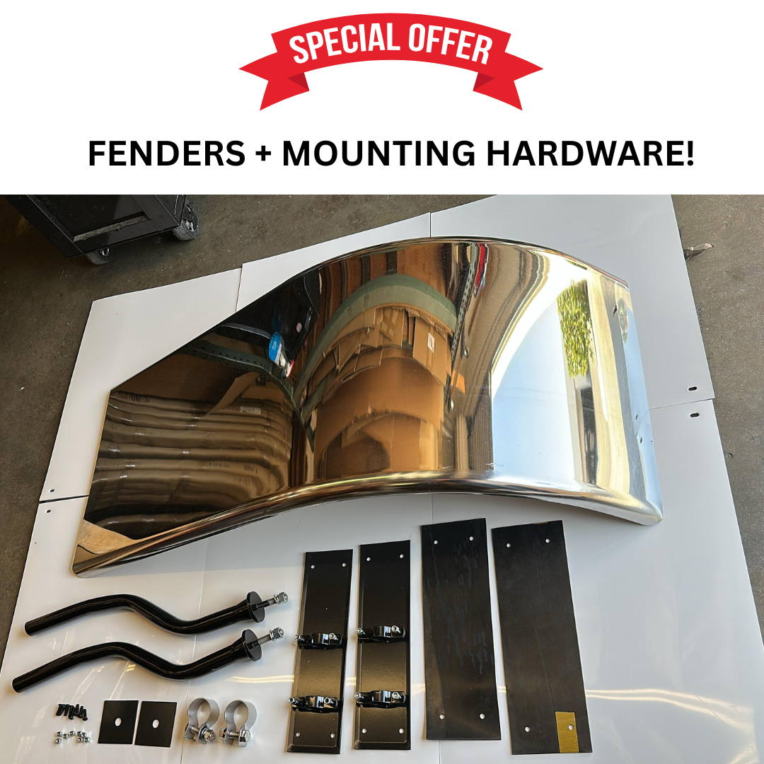 Stainless Steel Half Fenders 66" Set With Mounting Hardware include