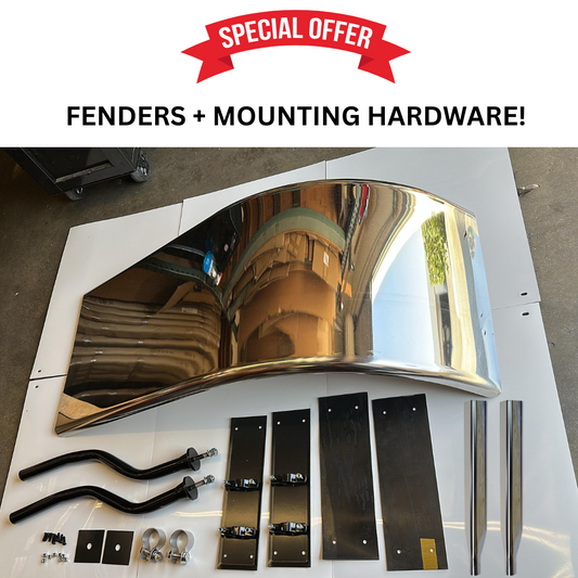 Stainless Steel Half Fenders 66" Set With Mounting Hardware include