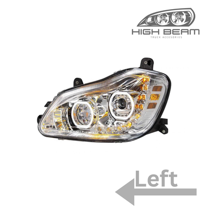 Kenworth T680 Headlight Full LED 2013-2021,Available in Chrome or Black Housing