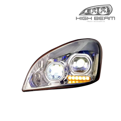 Projection Headlight with dual halo rings for Freightliner Cascadia 2008-2017 (Available in Chrome or Black)