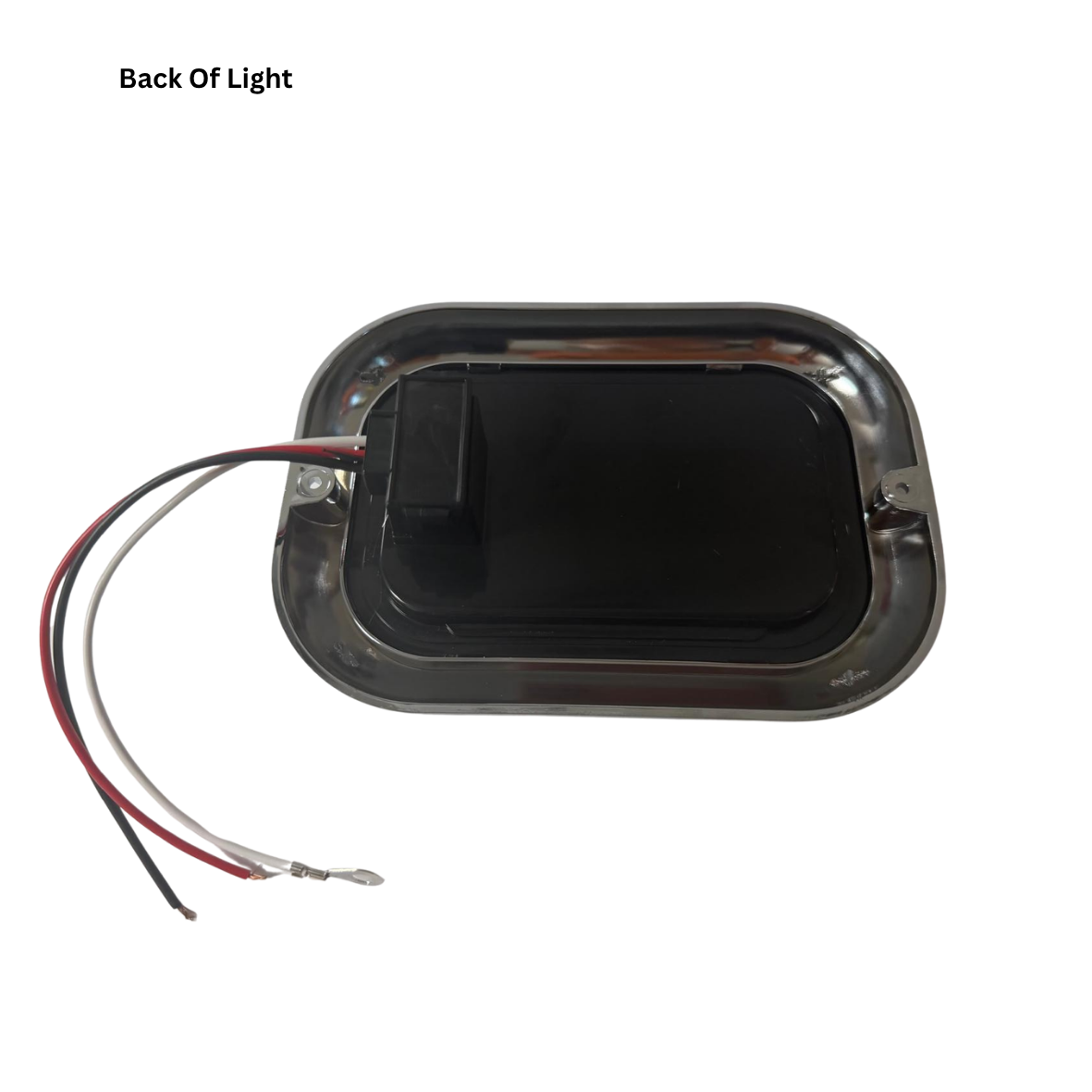 Rectangular Red LED Body Light with Chrome Flange & Short Wire