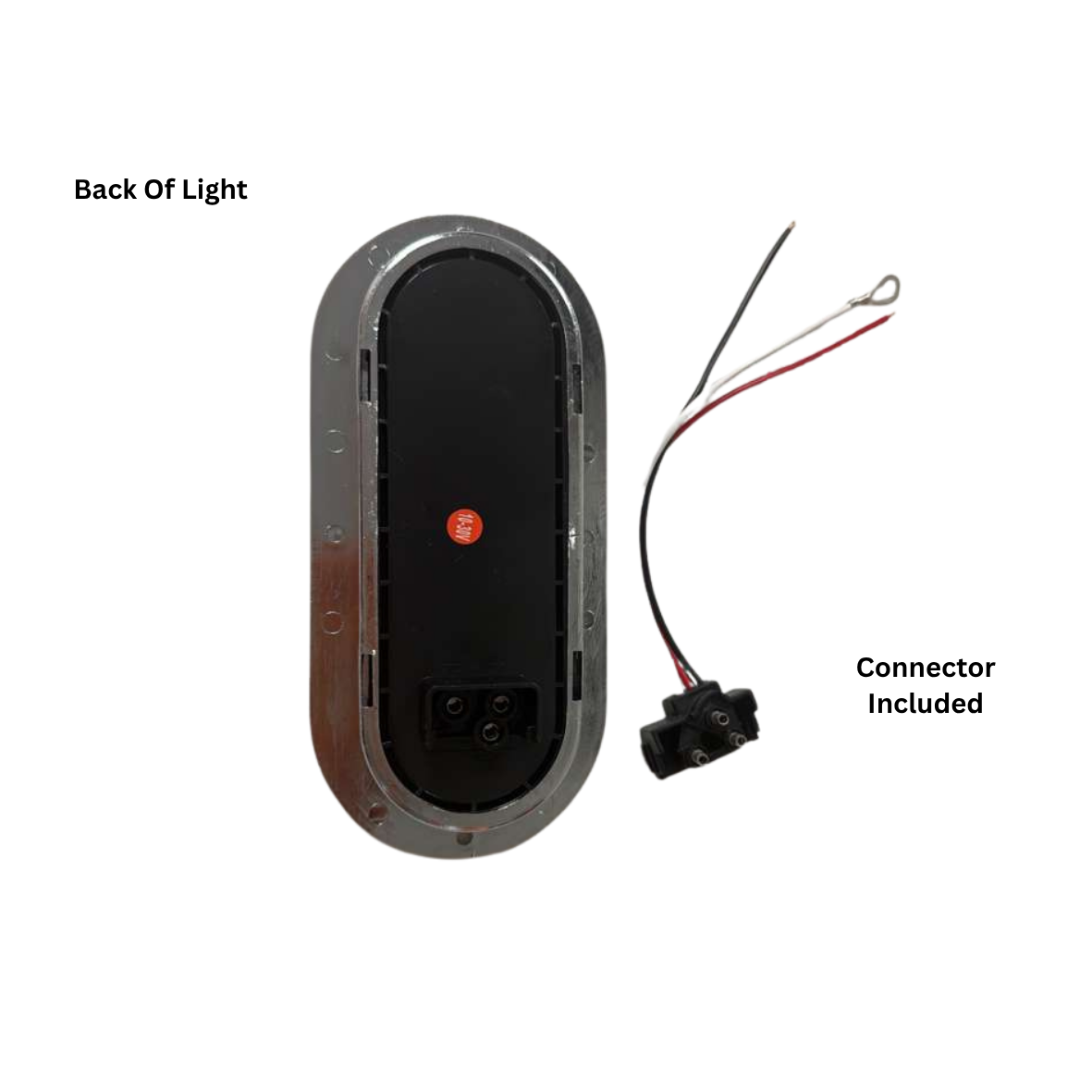 Oval Red LED Turn Signal Light in chrome bezel