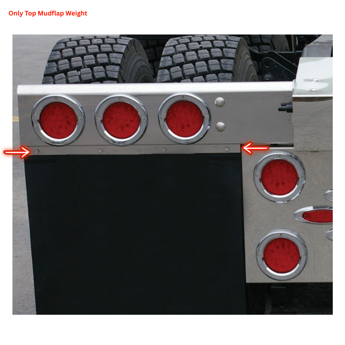 24" Stainless Steel Top Mud Flap Weight Pair