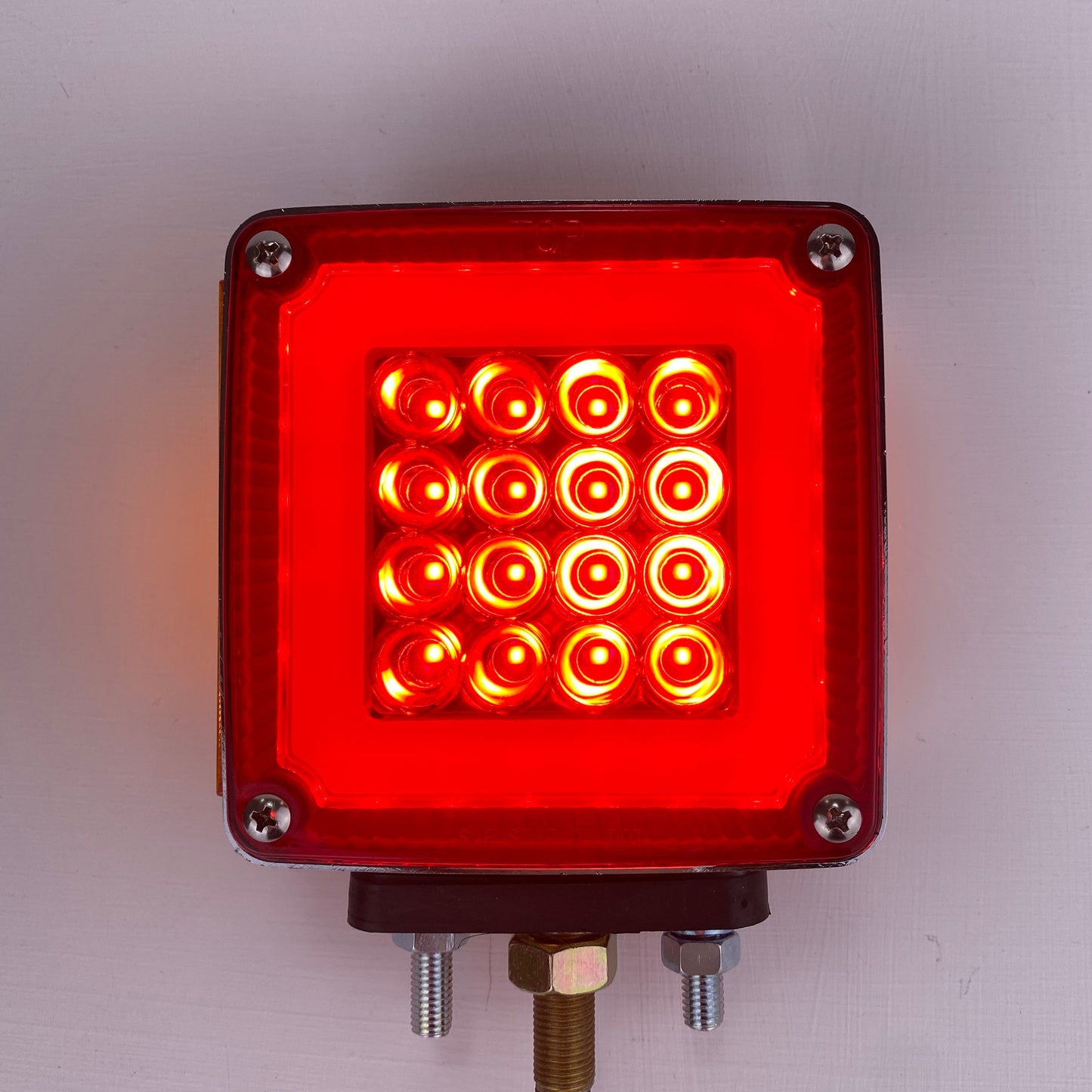 Square Double Face Pearl LED Red/Amber Pedestal Light