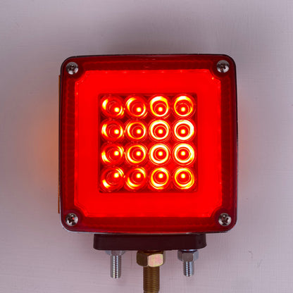 Square Double Face Pearl LED Red/Amber Pedestal Light