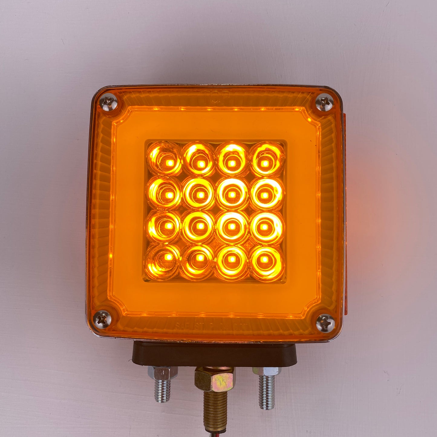 Square Double Face Pearl LED Red/Amber Pedestal Light