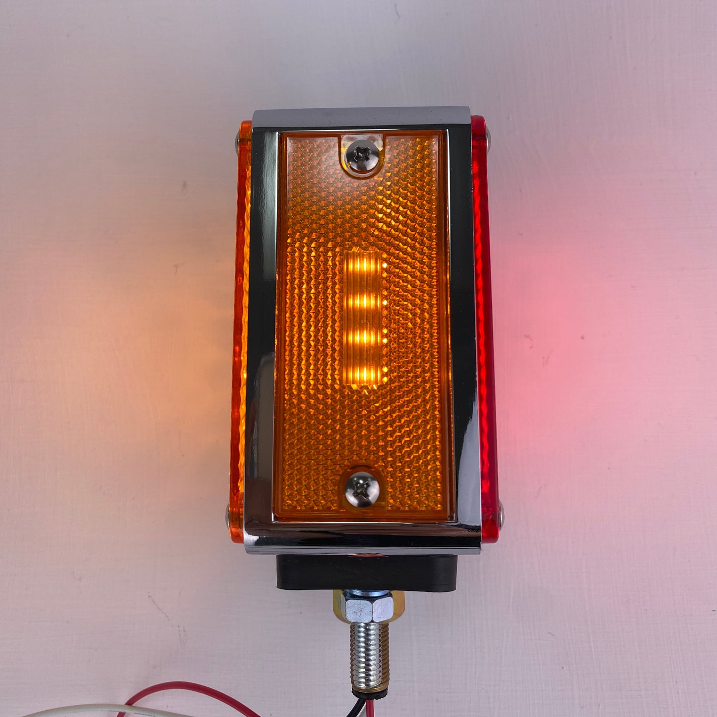 Square Double Face Pearl LED Red/Amber Pedestal Light
