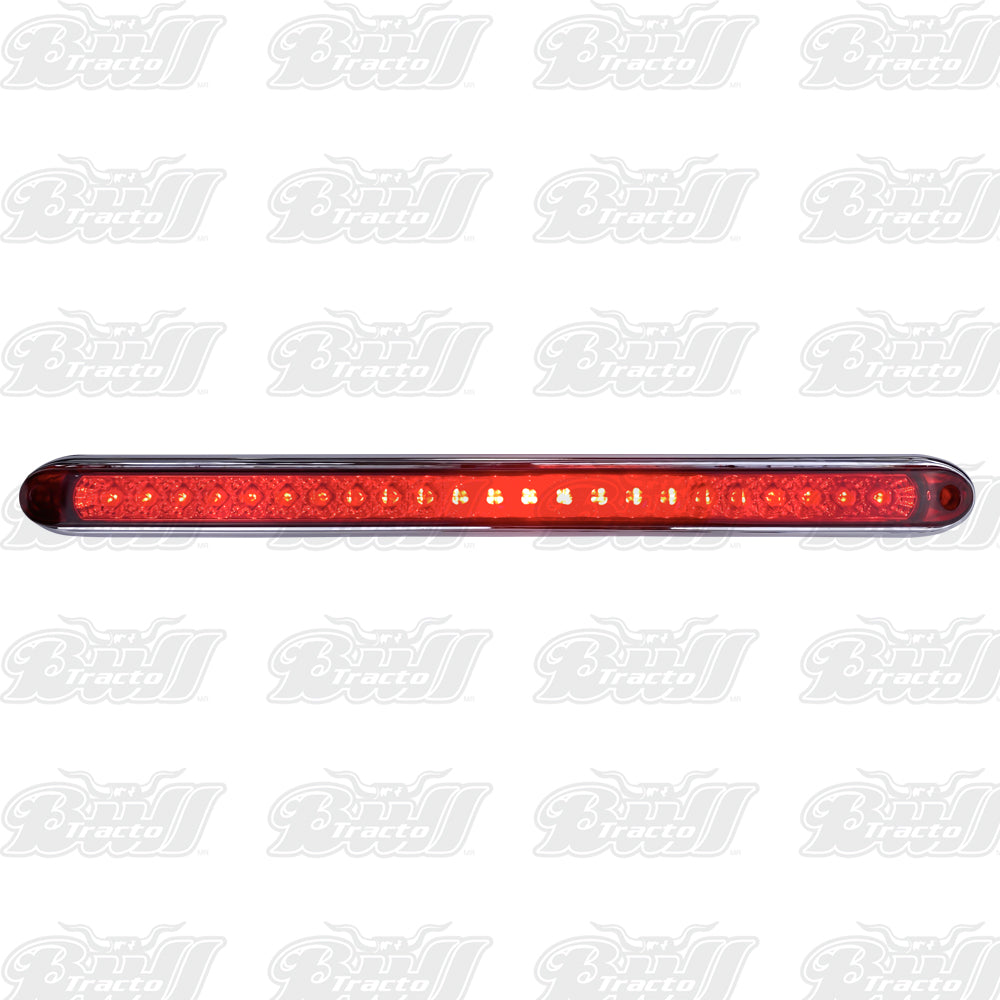 Red LED Light Bar W/ Chrome Bezel