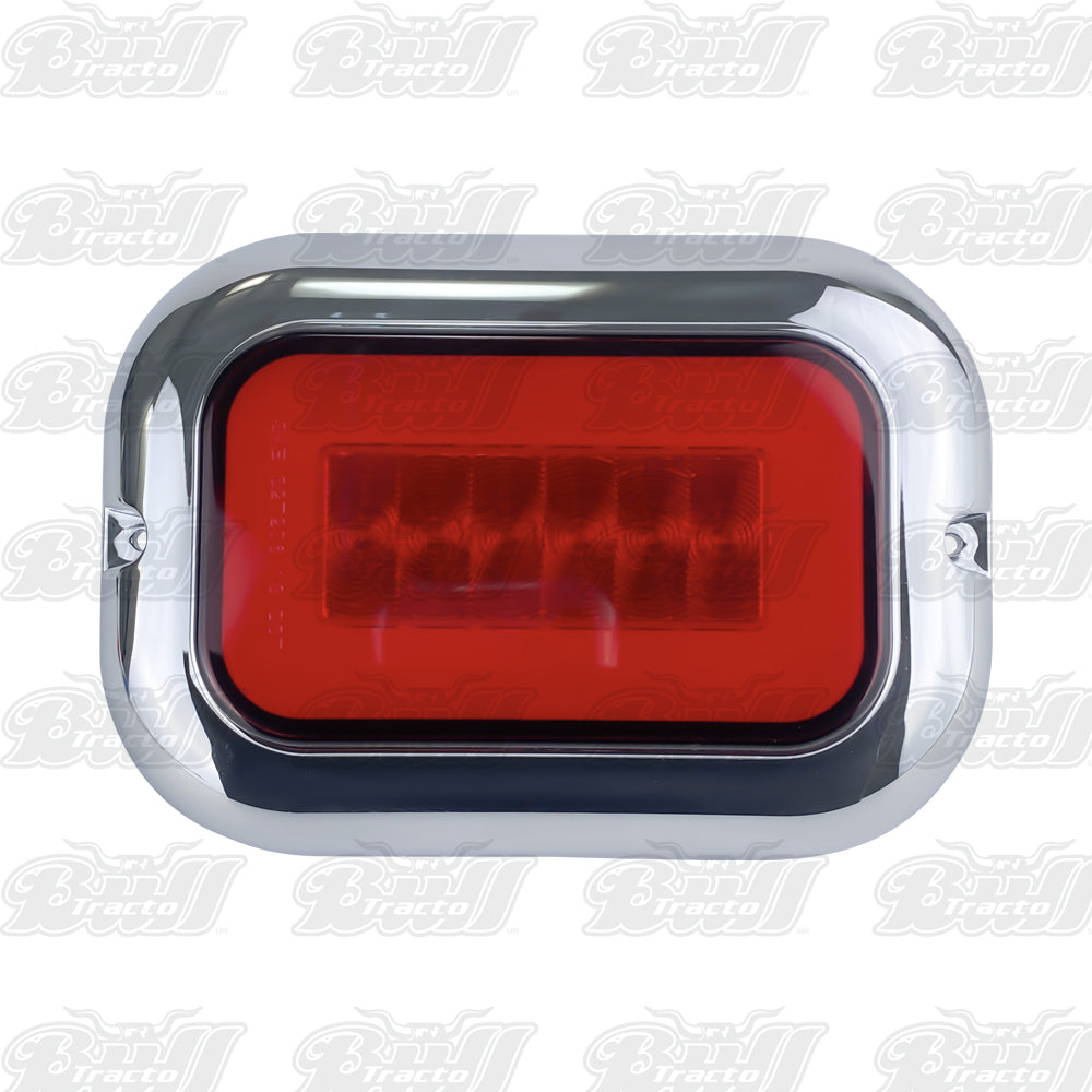 Red Oval LED Body Light with Chrome Flange & Short Wire – Shark Chrome Shop