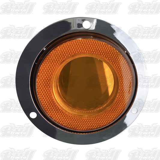 Amber Round  LED Truck  Marker Clearance Light Kit / Chrome Bezel