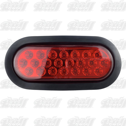 Oval Pearl 24 LED Light in Red W/ Rubber