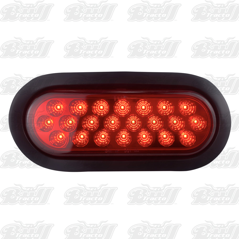 Oval Pearl 24 LED Light in Red W/ Rubber (2 PC PACK)