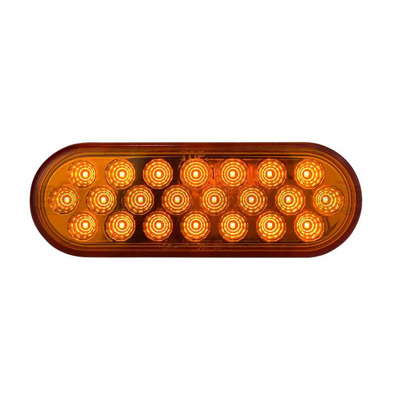 6" Oval Geometrical LED Light in Amber Lens NO GROMMET/BEZEL INCLUDED