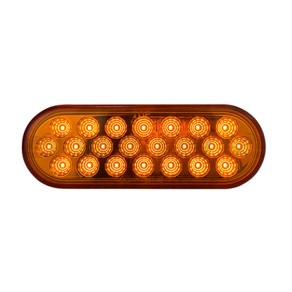 6" Oval Geometrical LED Light in Amber Lens NO GROMMET/BEZEL INCLUDED