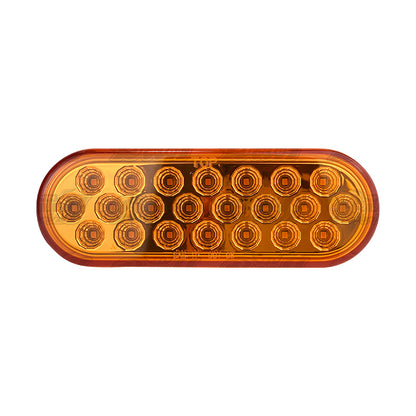 6" Oval Geometrical LED Light in Amber Lens NO GROMMET/BEZEL INCLUDED