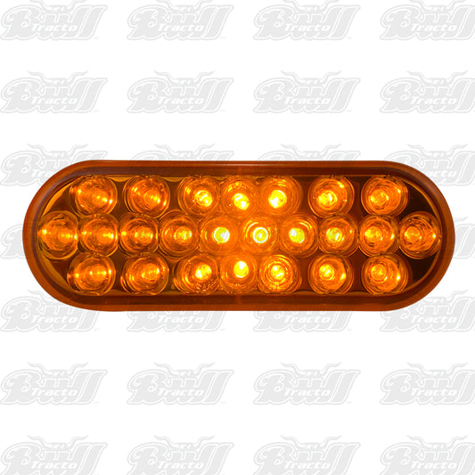 Oval Pearl LED Light in Amber W/O Frame