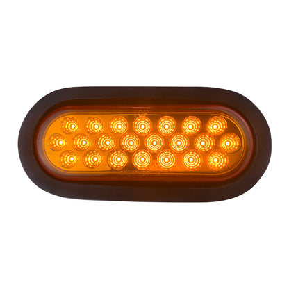 6"Oval Geometrical LED Light in Amber Lens W/Rubber Bezel
