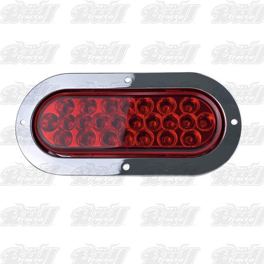 Oval Pearl 24 LED Light in Red W/ Chrome Bezel