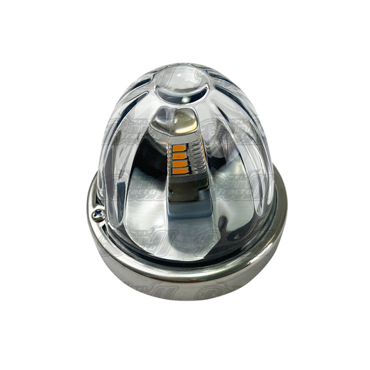 CLEAR GLASS WATERMELON WITH AMBER 1157 BULB INCLUDED