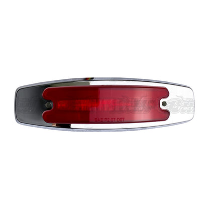 RED LENS LIGHT WITH BEZEL, WITH STROBES