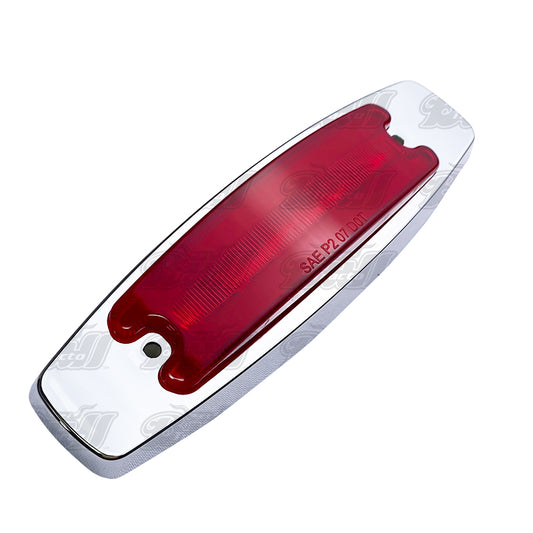 RED LENS LIGHT WITH BEZEL, WITH STROBES