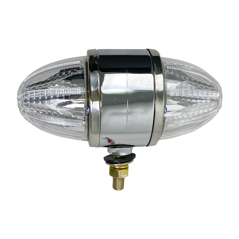 Double Watermelon Clear Lens LED Light with Pedestal RED/AMBER