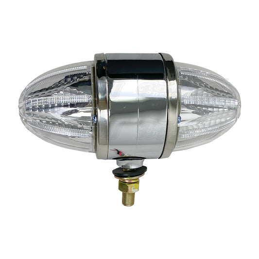 Double Watermelon Clear Lens LED Light with Pedestal RED/AMBER