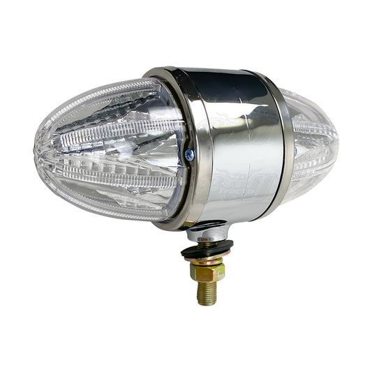 Double Watermelon Clear Lens LED Light with Pedestal RED/AMBER