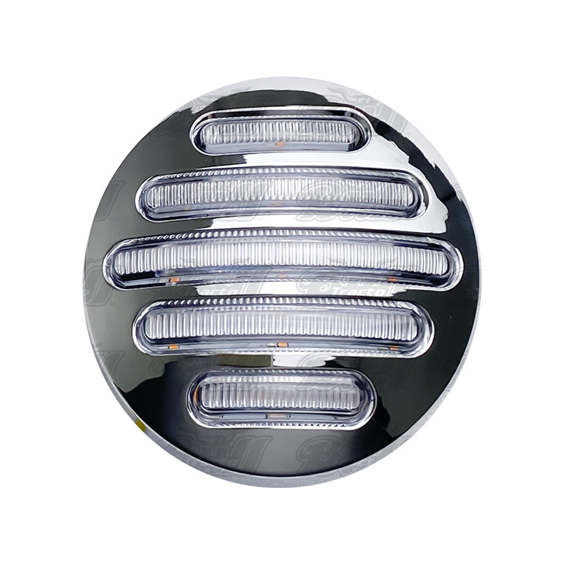 2.5" CLEAR LENS FLATLINE LED LIGHT AMBER+BLUE, NORMAL 12V