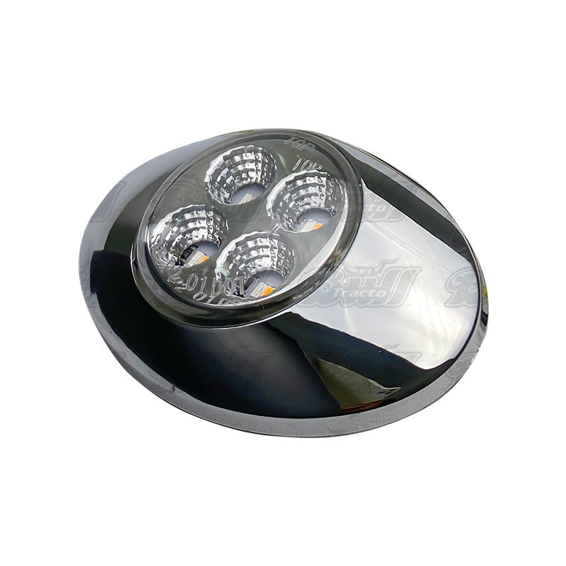 CLEAR LENS DUAL REVOLUTION LED MARKER LIGHT, AMBER+BLUE